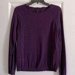 Cute, Ann Taylor purple sweater with detailed trim at neck and wrists, M.